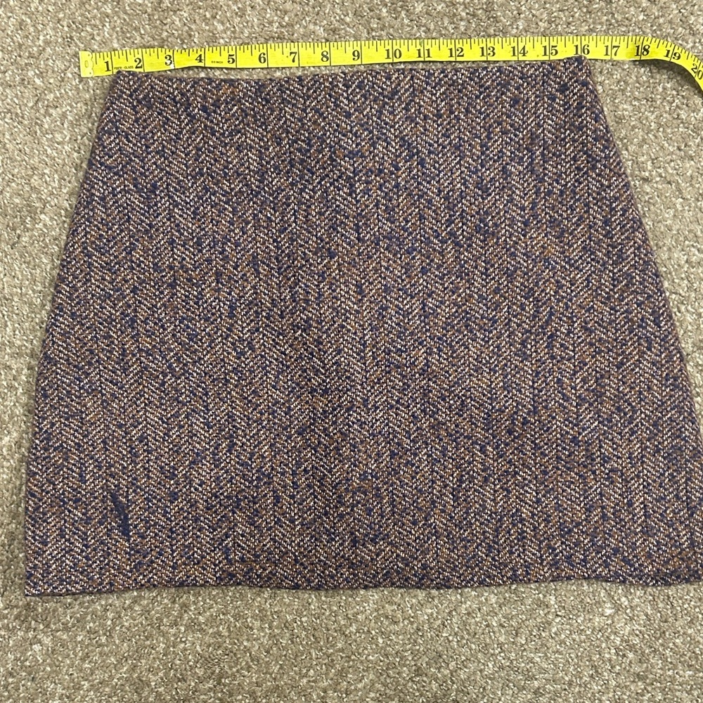 Classic Herringbone Skirt in Brown and Purple